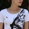 TE3118WSSP Fashion rhinestone butterfly print short sleeve T-shirt