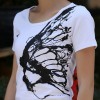 TE3118WSSP Fashion rhinestone butterfly print short sleeve T-shirt