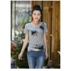 TE3121WSSP Fashion rhinestone print short sleeve T-shirt