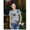 TE3121WSSP Fashion rhinestone print short sleeve T-shirt