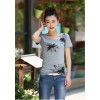 TE3121WSSP Fashion rhinestone print short sleeve T-shirt