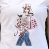 TE3122WSSP Fashion embroidery beauty slim short sleeve T-shirt