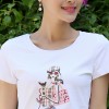TE3122WSSP Fashion embroidery beauty slim short sleeve T-shirt