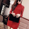 TE3201MY Autumn lace long sleeve slim waist dress