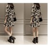 TE3205MY Vintage print loose ramie cotton long sleeve dress