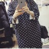 TE3207MY Autumn Korean fashion dot thicken chiffon long sleeve shirt