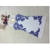 TE3388WYN Sexy blue and white porcelain print backless tight hip vest dress