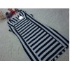 TE3389WYN Stripes splicing sleeveless one piece dress