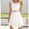 TE3878NX Hot sale lace splicing sleeveless chiffon dress