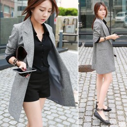 TE3920MY Korean fashion casual slim one button long jacket