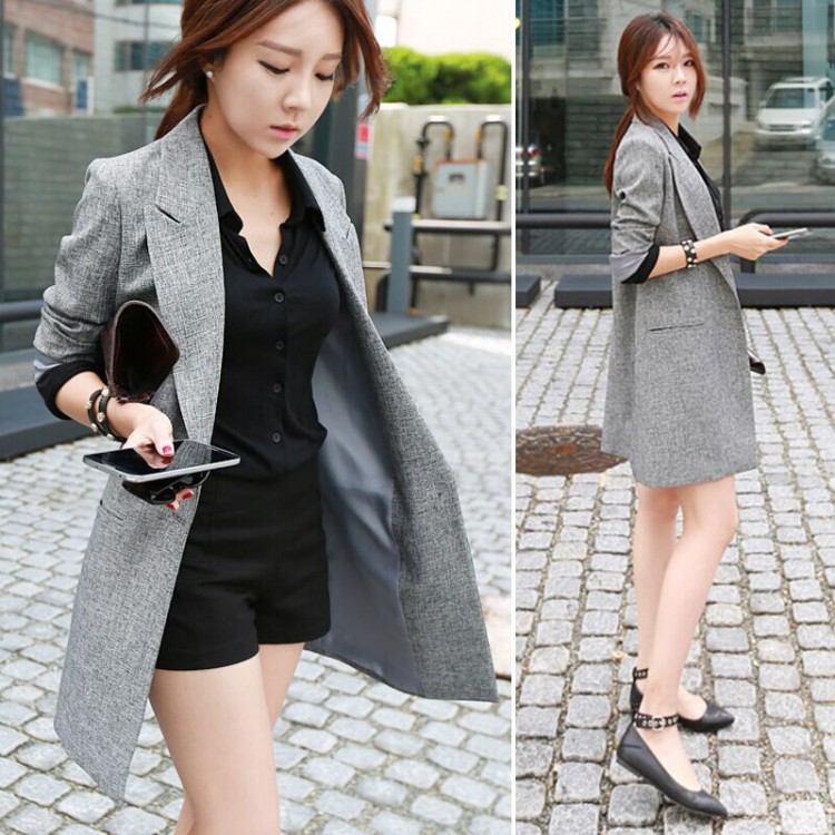 Korean long blazer discount
