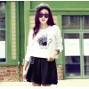 TE3927MY Autumn fashion print loose sweatshirt with skirt two pieces suit