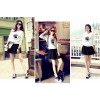 TE3927MY Autumn fashion print loose sweatshirt with skirt two pieces suit