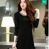 TE3929MY Autumn new style temperament slim tassel long sleeve dress