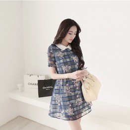 TE5094HM Peter Pan collar organza shivering dress