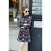 TE5238HM Print slim waist long sleeve dress