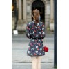 TE5238HM Print slim waist long sleeve dress