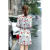 TE5238HM Print slim waist long sleeve dress