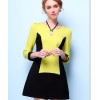 TE5249HM Color matching temperament long sleeve dress