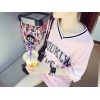 TE5269PPFS Sports fashion contact color v-neck letter print t-shirt