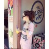 TE5269PPFS Sports fashion contact color v-neck letter print t-shirt