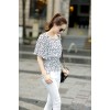 TE5270HM Summer slim waist batwing sleeve print chiffon tops