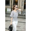 TE5270HM Summer slim waist batwing sleeve print chiffon tops