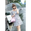 TE5272HM New style boat neck off shoulder slim waist shivering chiffon dress