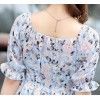 TE5272HM New style boat neck off shoulder slim waist shivering chiffon dress