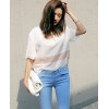 TE5372DFYL Fashion elegant color matching loose T-shirt