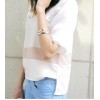 TE5372DFYL Fashion elegant color matching loose T-shirt