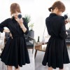 TE5658JZYS Slim waist long sleeve A-line shirt dress