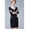 TE5850NS Europe fashion v-neck slim three quarter sleeve dress