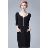 TE5850NS Europe fashion v-neck slim three quarter sleeve dress