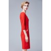 TE5850NS Europe fashion v-neck slim three quarter sleeve dress