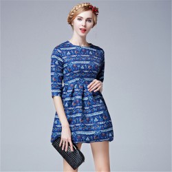 TE5851NS Europe fashion empire waist print dress