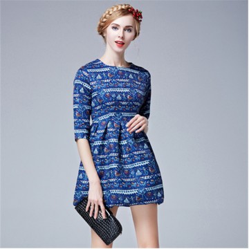 TE5851NS Europe fashion empire waist print dress