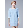 TE5853NS Fashion round neck composite suede three quarter sleeve dress