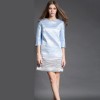 TE6018HYXMW Gradual change color elegant slim three quarter sleeve dress