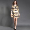 TE6022CLQX Autumn cartoon print jacquard weave sweatshirt with bubble skirt