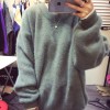 TE6035XHHB Loose large size batwing sleeve knitting pullover sweater