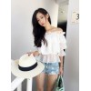 TE6135MN Elegant cake layers boat neck chiffon tops