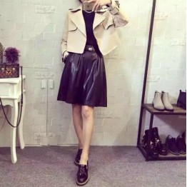 TE6213YZL Fashion lapel faux suede coat