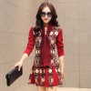 TE6575YYM Autumn Korean fashion slim print long dress with scarf