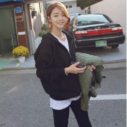 TE7878XHHB Korean fashion ulzzang zipper casual fleece coat