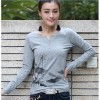 TE8032WSSP Autumn slim print lace splicing back long sleeve T-shirt