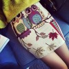 TE8236BLFS Harajuku style owl print tight hip skirt