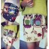 TE8236BLFS Harajuku style owl print tight hip skirt