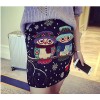 TE8236BLFS Harajuku style owl print tight hip skirt