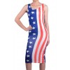 TE8589YY The Stars and Stripes print sleeveless slim dress